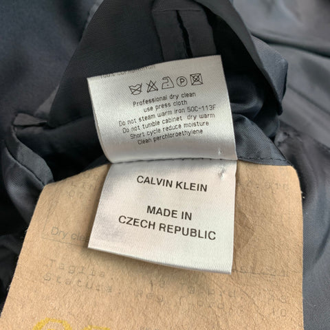 CALVIN KLEIN COLLECTION Size 38 Black Wool Peak Lapel Sport Coat