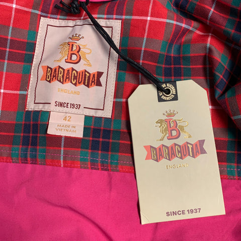 BARACUTA Size 42 Pink Fuchsia Polyester Cotton Shirt Jacket Jacket
