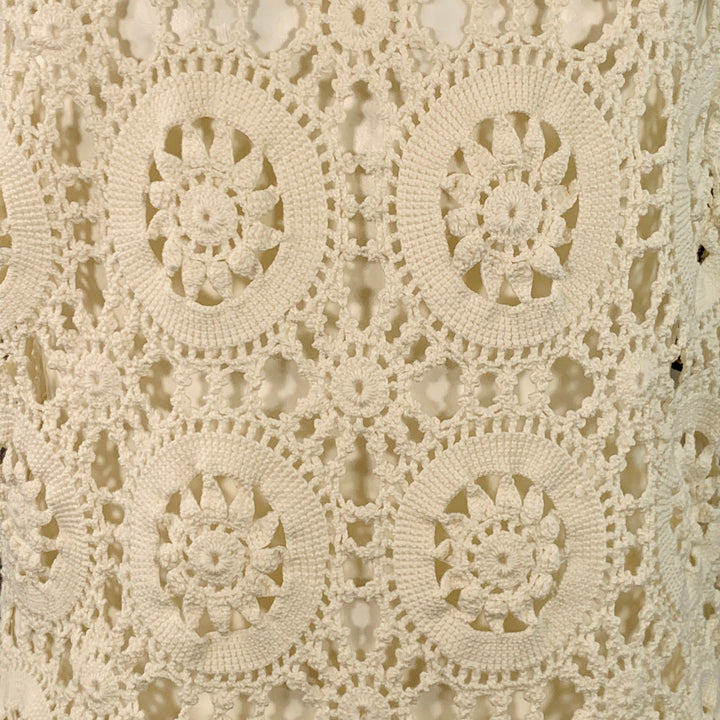 COMME des GARCONS HOMME PLUS 2019 Size M Beige White Crochet Cotton Tank Top