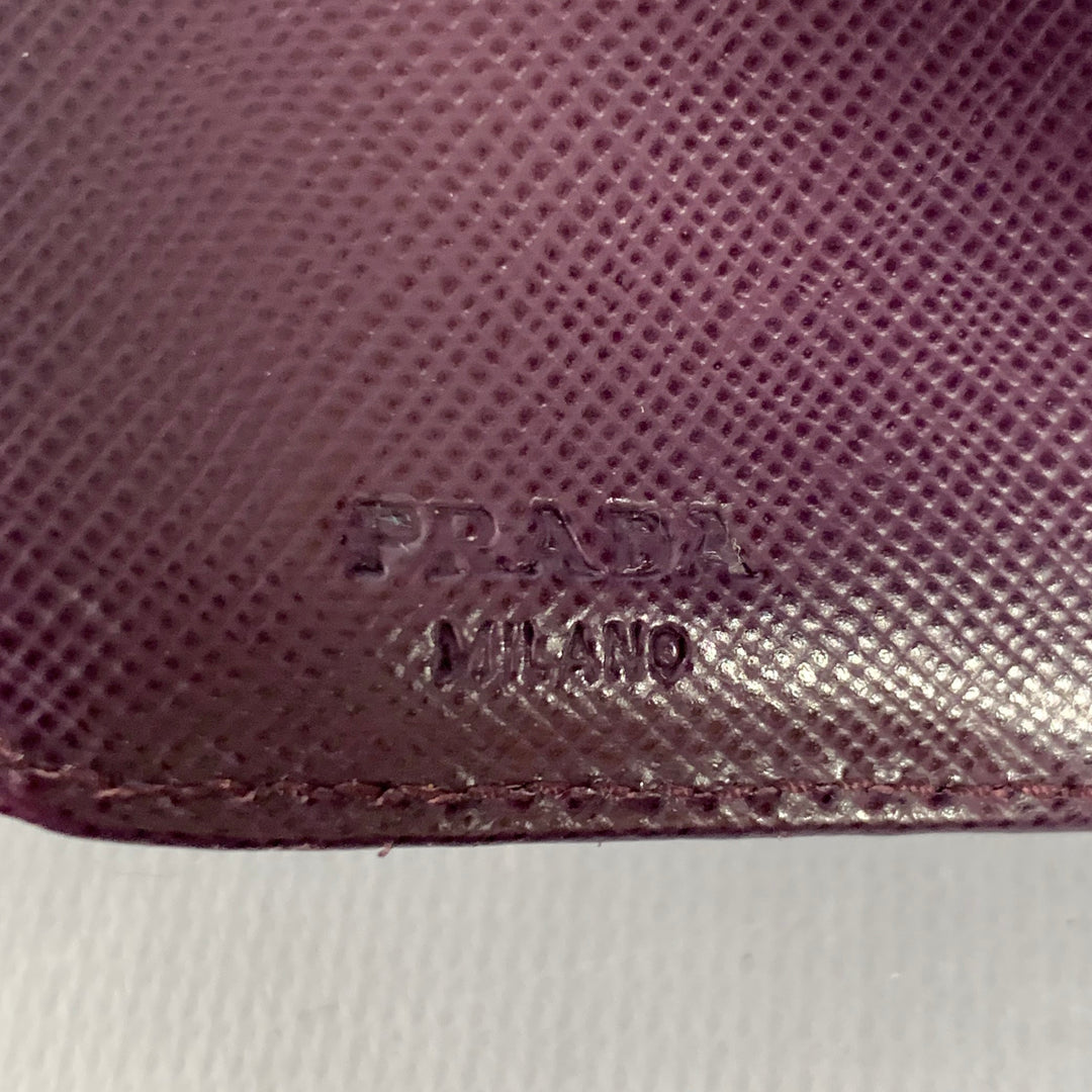PRADA Purple Saffiano Leather Zip Wallet