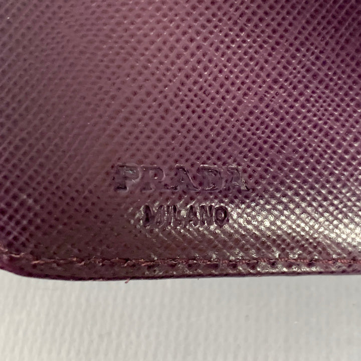 PRADA Purple Saffiano Leather Zip Wallet