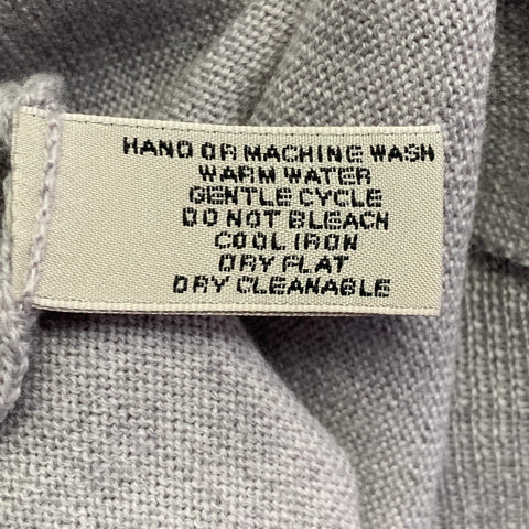 PRINGLE Taille L Gris Laine Mérinos Col Rond Finitions Nervurées Pull