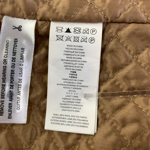 MICHAEL by MICHAEL KORS Size XL Camel Wool Blend Fur Collar Double Breasted Coat