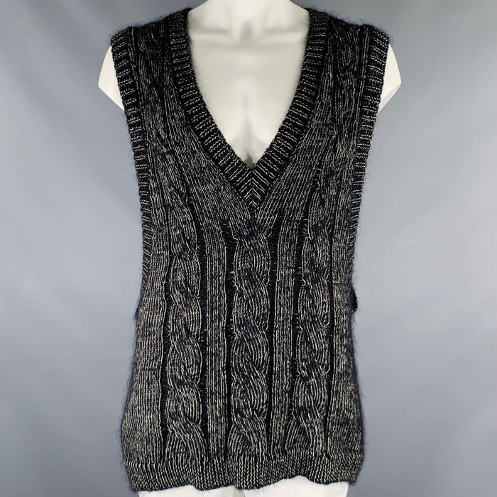 WALTER VAN BEIRENDONCK 2022 Taille L Gilet en mohair Superkid noir