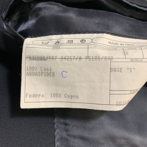 ISAIA 48 Long Black Wool Notch lapel Single Breasted Sport Coat