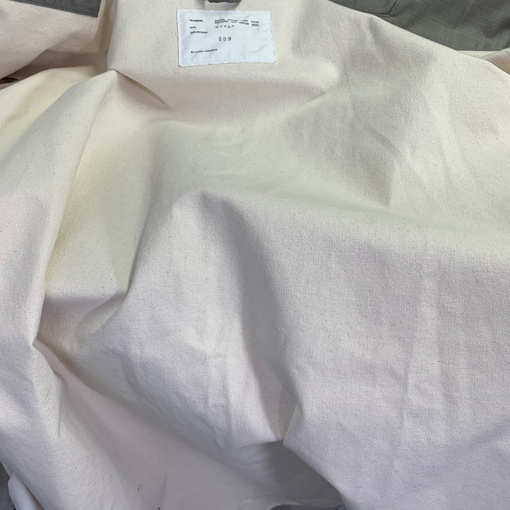 CAMIEL FORTGENS Size L Grey Taupe Color Block Cotton Raw edge Coat