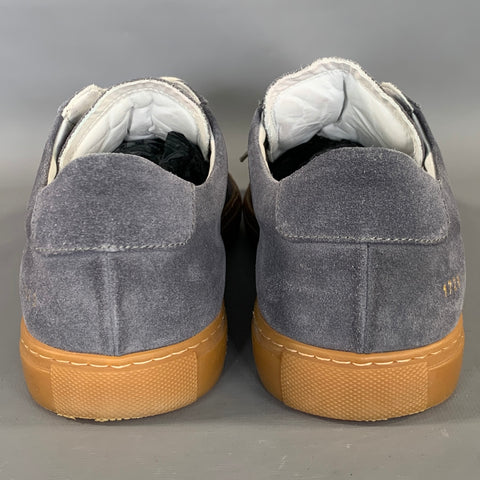 COMMON PROJECTS Size 10 Grey Tan 1728 43 7543 Leather Low Top Lace Up Shoes