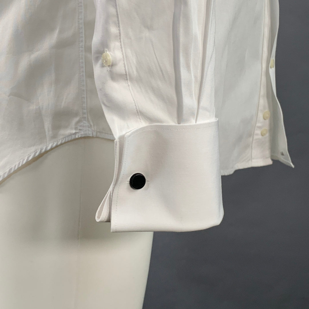 SUITSUPPLY Size S White Cotton Pleated French Cuffs Tuxedo Long Sleeve Shirt