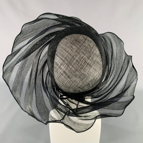 MARZI Black Nylon Straw Hat