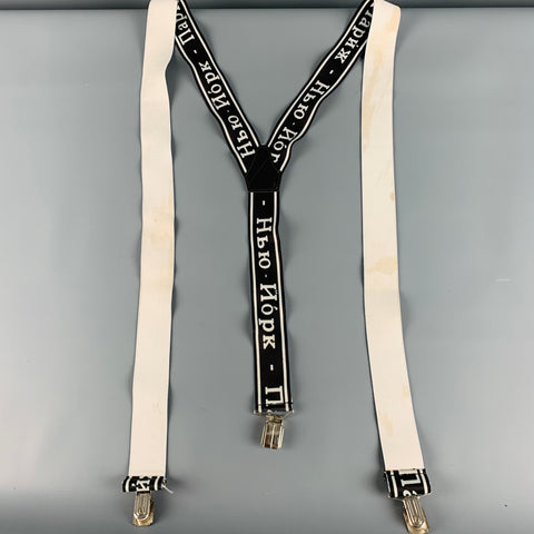 JEAN PAUL GAULTIER Black White Print Suspenders