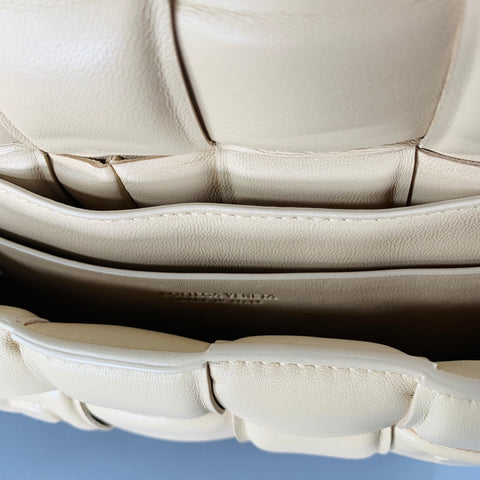 BOTTEGA VENETA Mini Cassette Tan Woven Leather Waist Bag