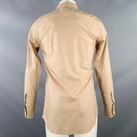 RALPH LAUREN Size S Tan Cotton Spread Collar Tailored Fit Long Sleeve Shirt