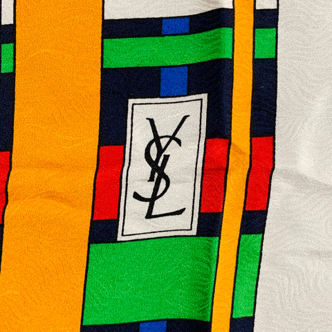 YVES SAINT LAURENT Bufanda de seda con estampado multicolor
