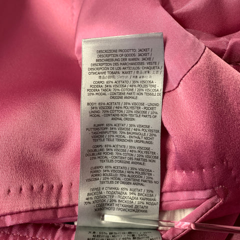 TOM FORD Size S Pink Shiny Acetate Viscose Peak Lapel Blazer