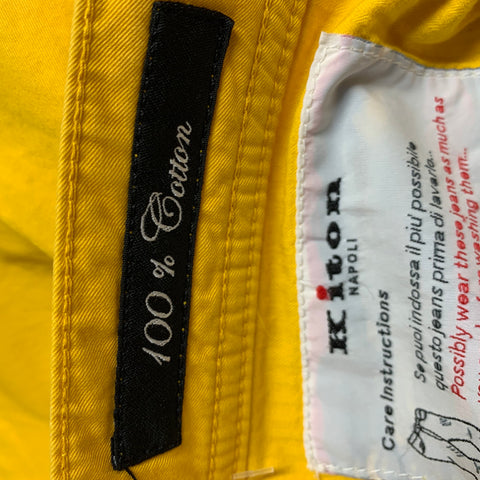 KITON Size 36 Yellow Cotton Jean Cut Casual Pants