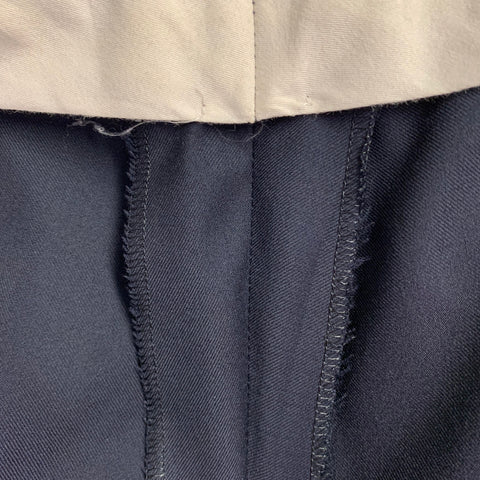 ERMENEGILDO ZEGNA Size 46 Regular Navy Twill Wool Notch Lapel Suit