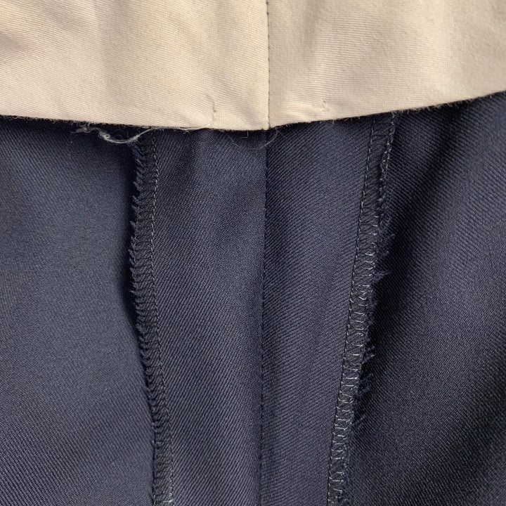 ERMENEGILDO ZEGNA Size 46 Regular Navy Twill Wool Notch Lapel Suit