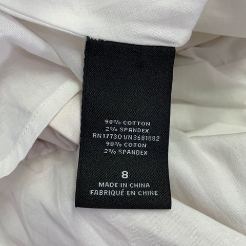 PRABAL GURUNG Size 8 White Multi Color Cotton Blend Floral Sleeveless Dress
