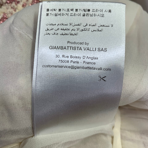 GIAMBATTISTA VALLI Size 4 Cream Pink Cotton Blend Houndstooth A-Line Dress