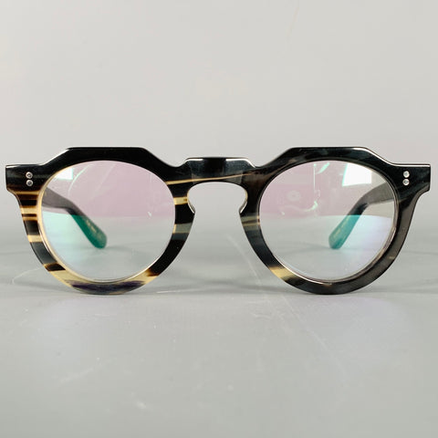 LESCA Brown Black Tortoiseshell Horn Eyewear