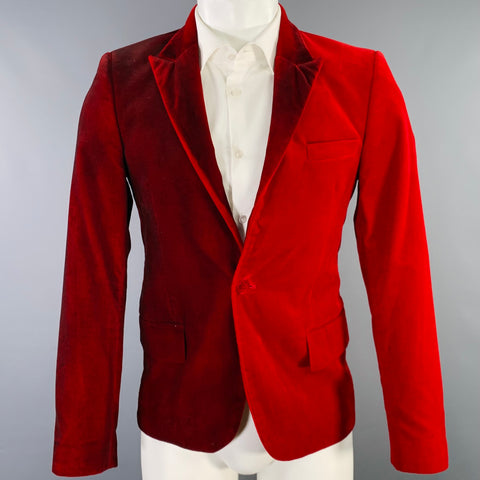 GOLDEN GOOSE Size S Red Burgundy Two Toned Cotton Sport Coat