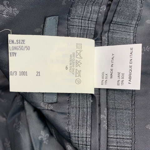 JOHN VARVATOS Size 40 Grey Charcoal Plaid Wool Silk Sport Coat