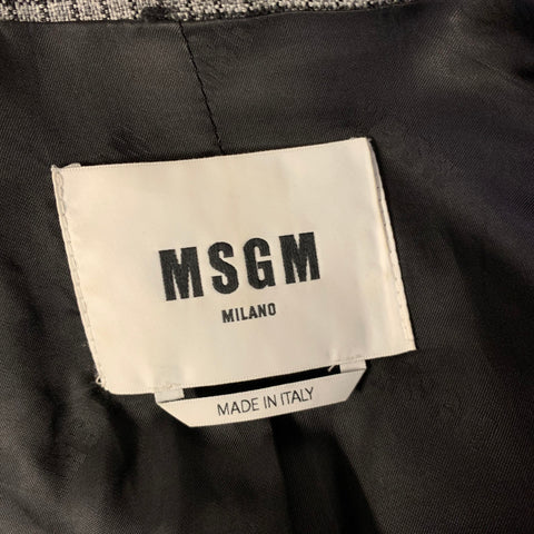 MSGM Chest Size 38 Grey Black Window Pane Wool Notch Lapel Sport Coat