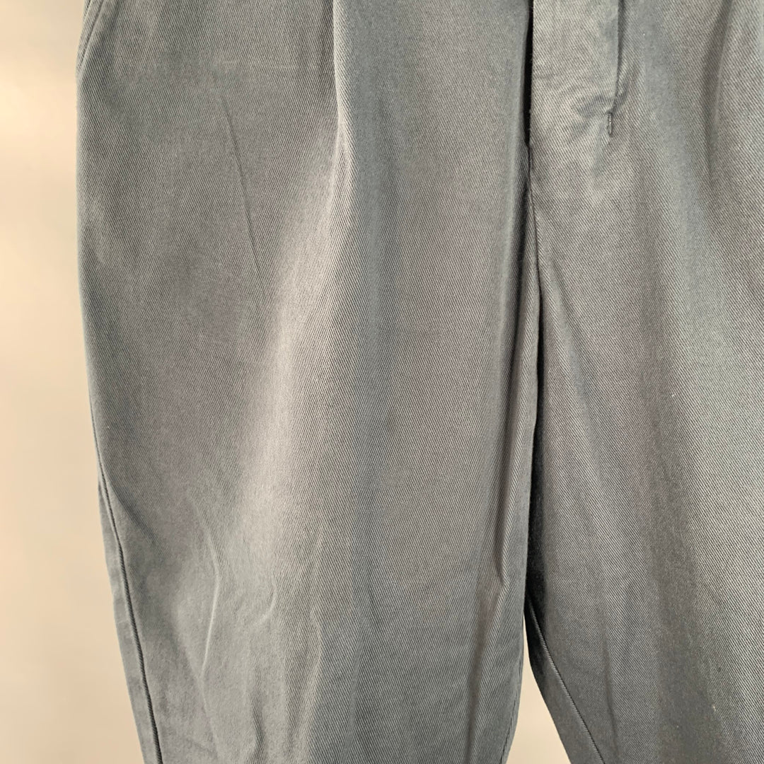 AMI by ALEXANDRE MATTIUSSI Size M Blue Cotton Pleated Button Fly Casual Pants
