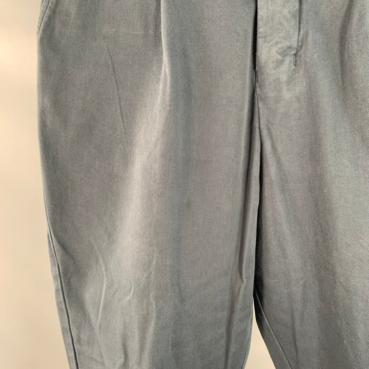 AMI by ALEXANDRE MATTIUSSI Size M Blue Cotton Pleated Button Fly Casual Pants