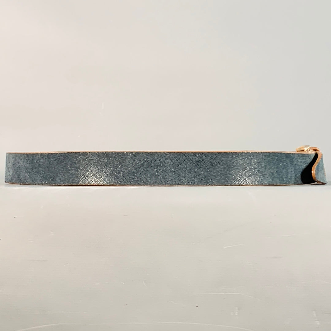 ALLEN EDMONDS Size 42 Blue Tan Textured Leather Belt