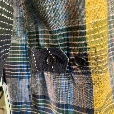 ENGINEERED GARMENTS Size M Navy Orange Patchwork Cotton Sport Coat