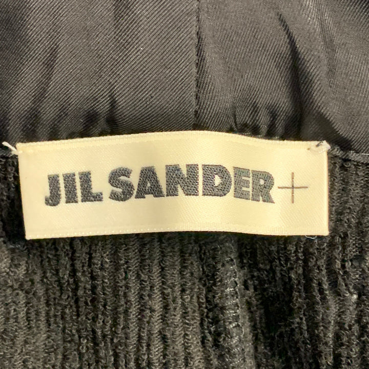 JIL SANDER Size L Black Corduroy Cotton Blend Belted Zip Fly Cargo Shorts