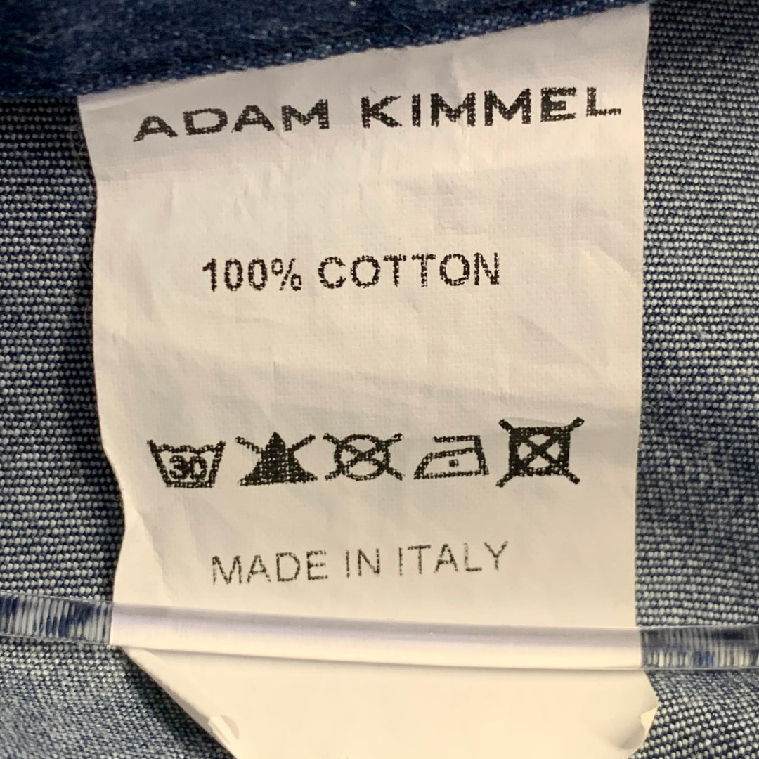 ADAM KIMMEL Size L Indigo Cotton Denim Twill Western Snap Long Sleeve Shirt