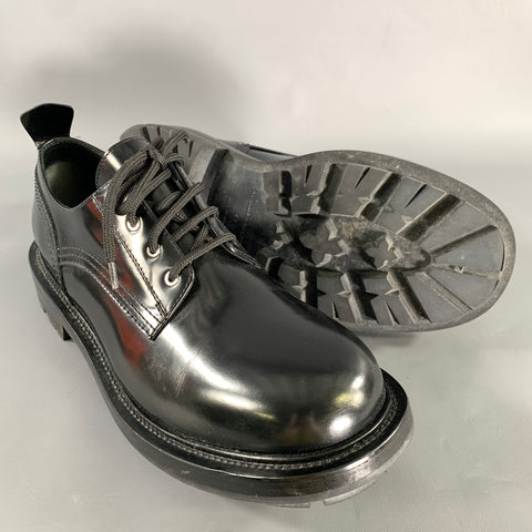 ALEXANDER MCQUEEN Size 10 Black Leather Lace Up Shoes