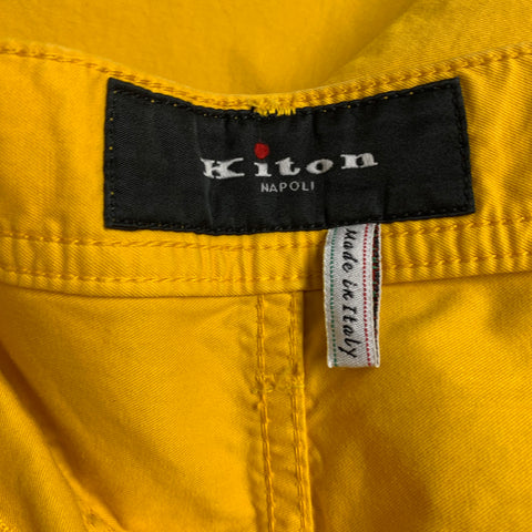 KITON Size 36 Yellow Cotton Jean Cut Casual Pants