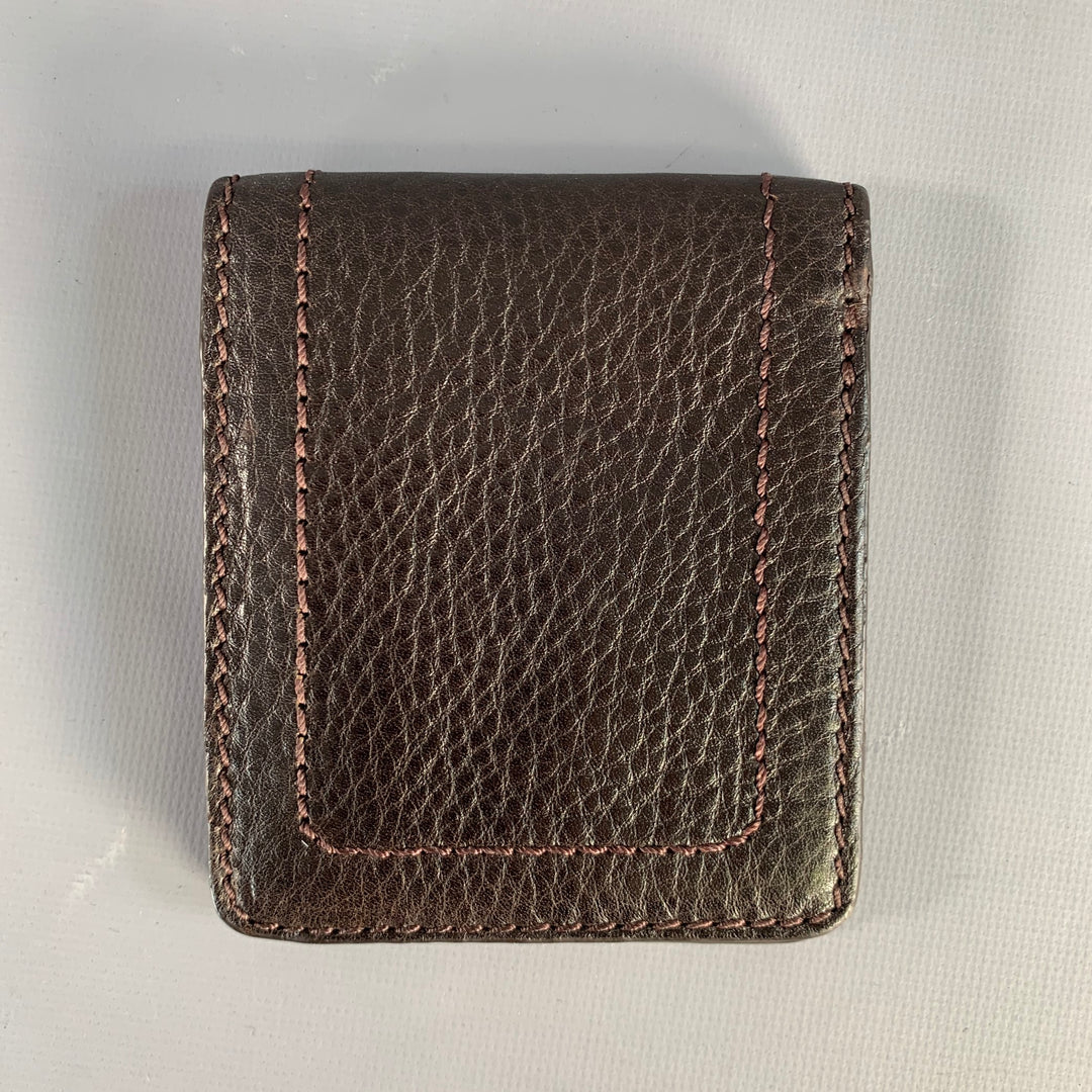 BURBERRY Brown Pebble Grain Leather Wallet