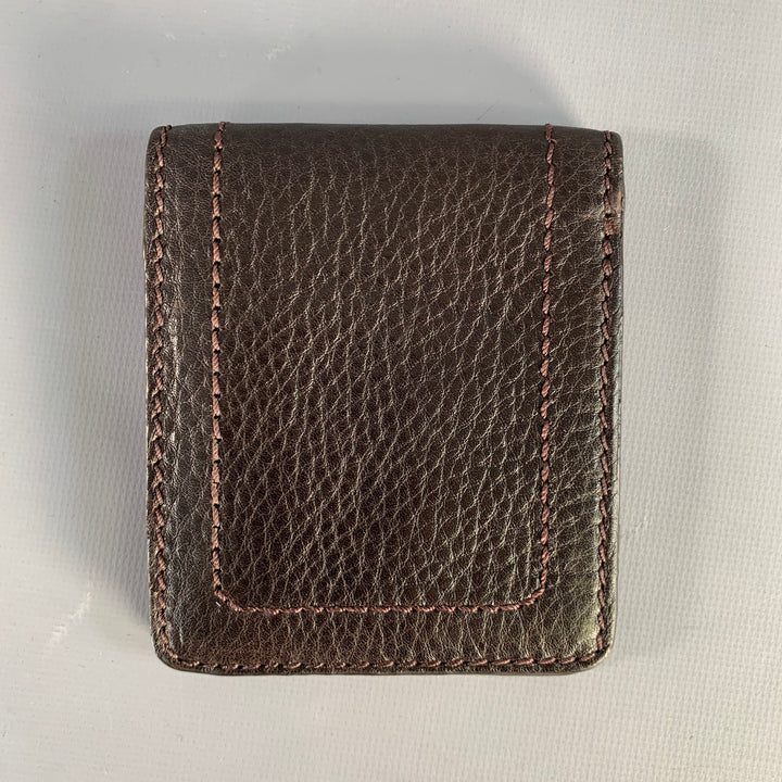 BURBERRY Brown Pebble Grain Leather Wallet
