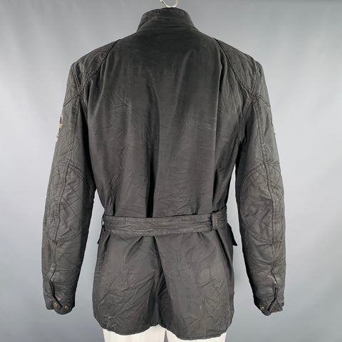 RUGBY Size XL Black Embellishment Coated Canvas Army Jacket