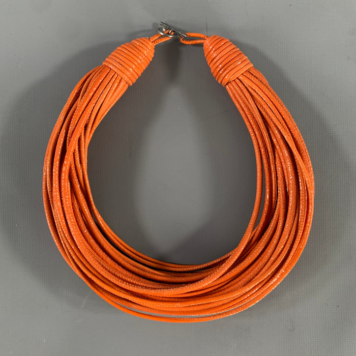 BRUNELLO CUCINELLI Orange Leather Necklace