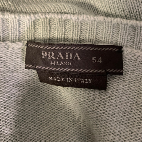 PRADA Size XL Green Mint Knitted Cashmere Crew Neck Pullover