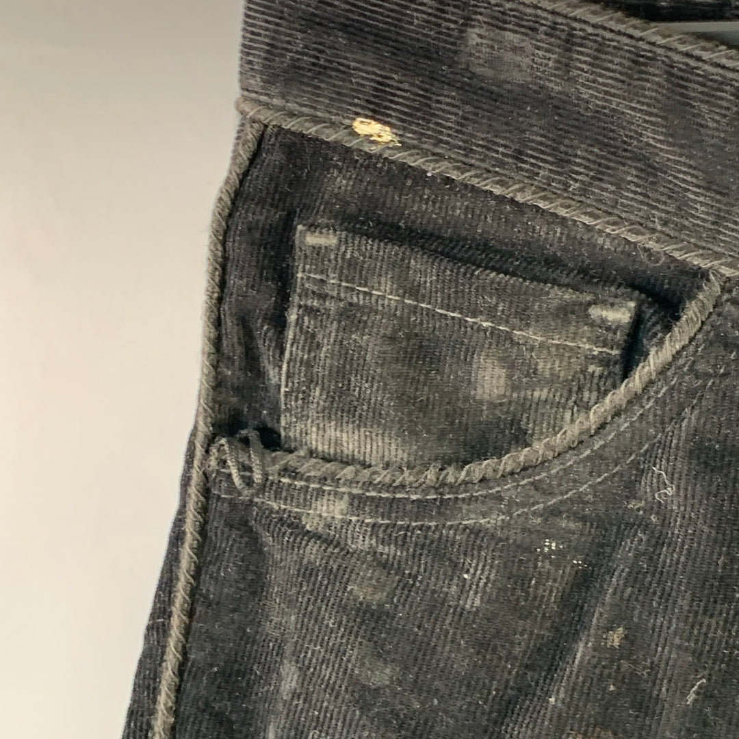 DSQUARED2 Size 32 Black Corduroy Cotton Blend Button Fly Casual Pants