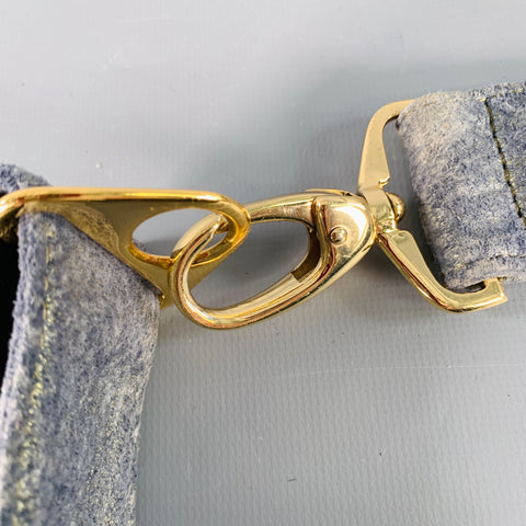 JAMES DRAKE Grey Gold Metallic Leather Micro Belt Bag