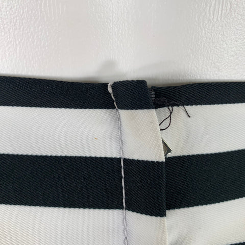 MARC JACOBS Size 6 Black White Polyester Stripe Pencil Skirt