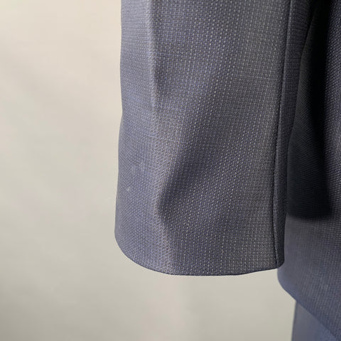 VERSACE COLLECTION Size 46 Navy Wool Shiny Notch Lapel Suit