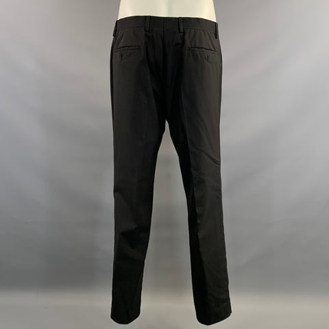PRADA Chest Size 40 Black Wool Notch Lapel 35 31 Suit