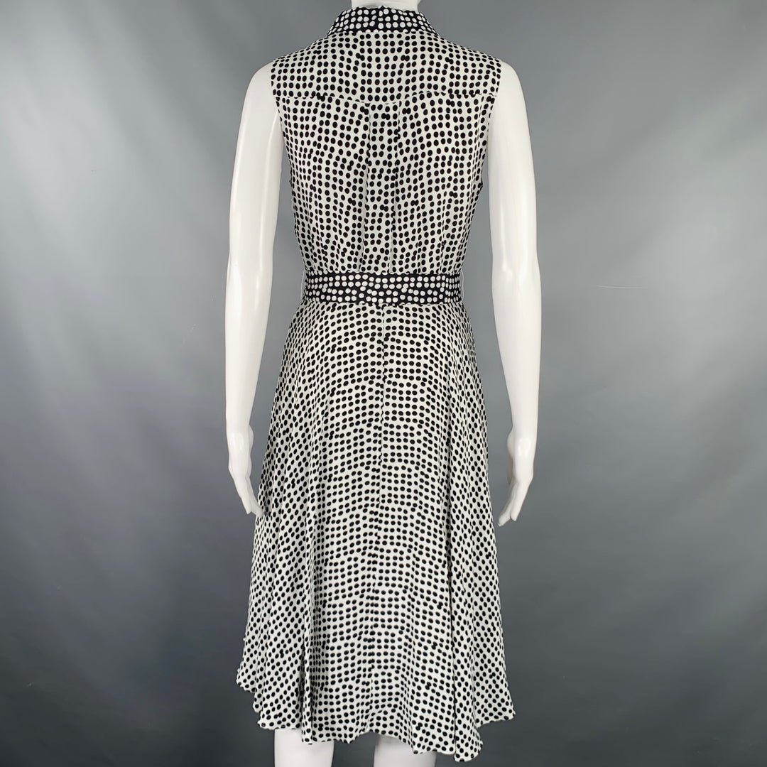 chinese dress ladies HOBBS LONDON Size 2 White Black Viscose Polka Dot A-Line Dress – Sui  Generis Designer Consignment