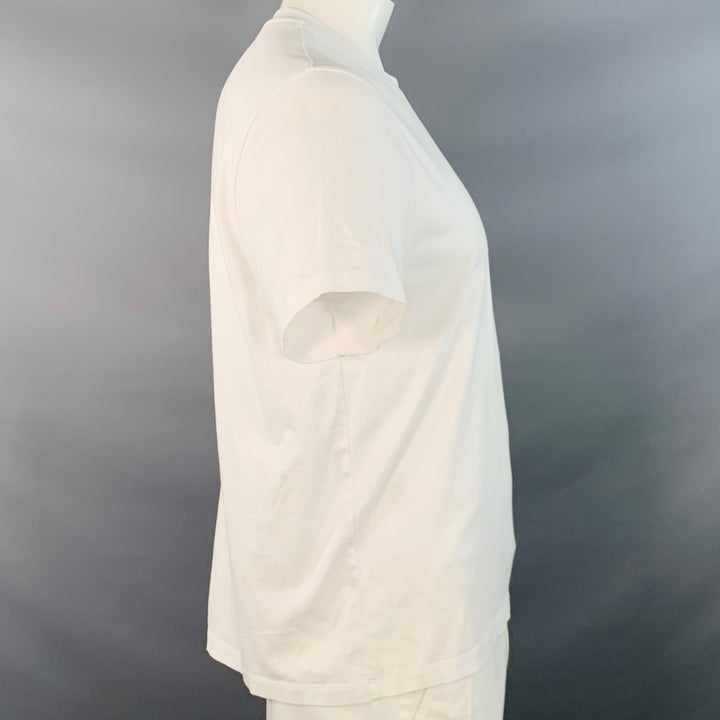 AMI by ALEXANDRE MATTIUSSI Size XL White Red Heart Logo Cotton Crew Neck T-shirt