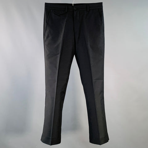 BOTTEGA VENETA Size 34 Black Wool Kid Mohair Notch Lapel Suit