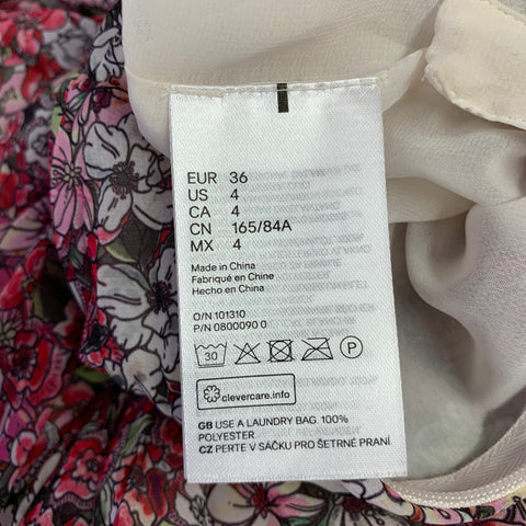GIAMBATTISTA VALLI Size 4 Multi Color Polyester Floral Asymmetrical Dress