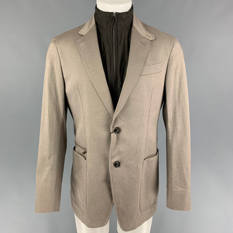 ERMENEGILDO ZEGNA Size 40 Khaki Brown Mixed Fabrics Sport Coat